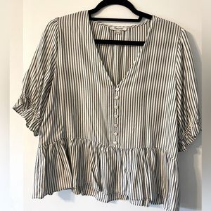 Madewell Striped Peplum Top